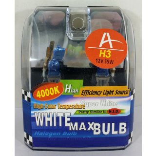 H3 12V 55W blau White Max Bulb super white Halogen Xenon 4000K Doppelbox