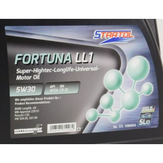 5L Fortuna LL1 5W30 Startol / VW 50400 50700